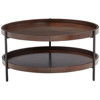Elm Lane Taos Brown Wood Round Coffee Table