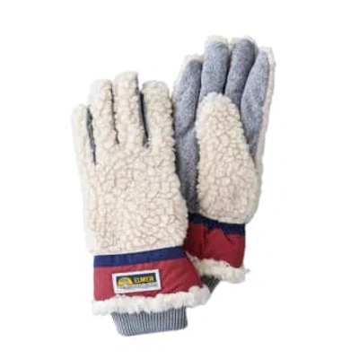 Elmer Gloves Elmer Teddy Gloves Wool Pile 5 Beige Wine 5 Fingers Em353 In White