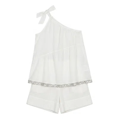 Elo Women's Howe White One Shoulder Flow Top
