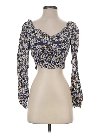 Pre-owned Elodie 3/4 Sleeve Blouse In Blue
