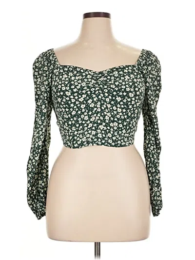 Pre-owned Elodie 3/4 Sleeve Blouse In Green
