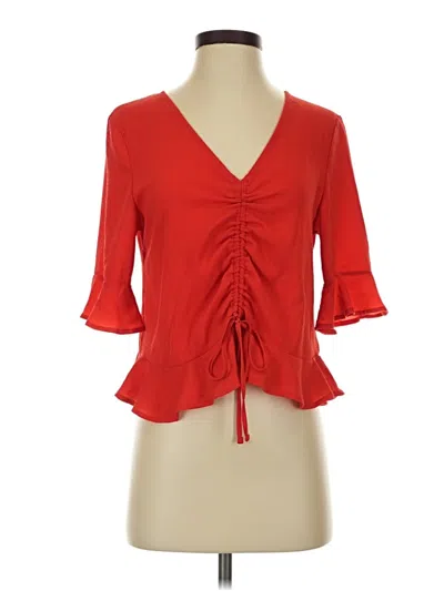 Pre-owned Elodie 3/4 Sleeve Blouse In Red