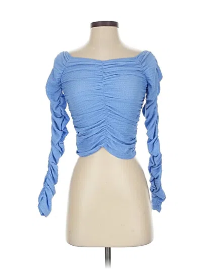 Elodie 3/4 Sleeve Top Blue Sweetheart Neckline Tops