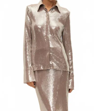 Elodie Belinda Sequin Shirt In Mauve In Pink