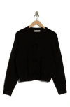 Elodie Bow Button Cardigan In Black