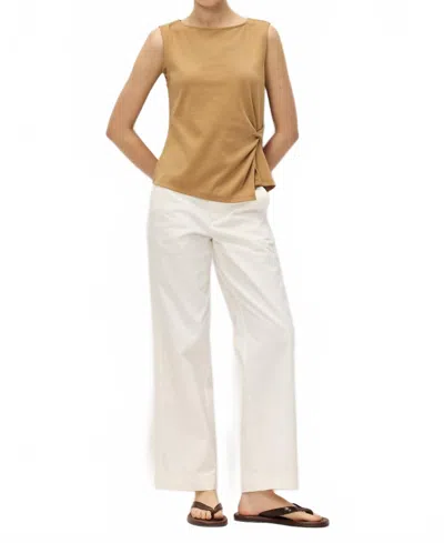 Elodie Briony Boatneck Top In Camel In Brown