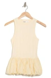 Elodie Bubble Hem Peplum Tank In Baby Yellow