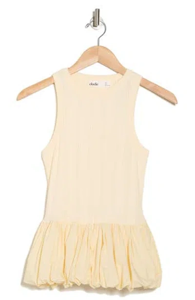 Elodie Bubble Hem Peplum Tank In Baby Yellow