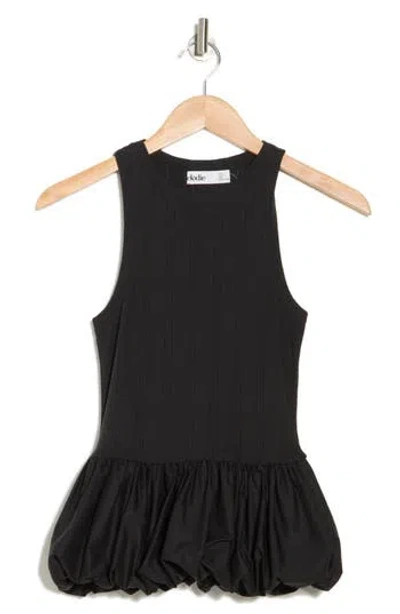Elodie Bubble Hem Peplum Tank In Black