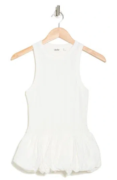 Elodie Bubble Hem Peplum Tank In White