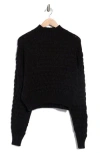 Elodie Bubble Knit Crop Sweater In Black