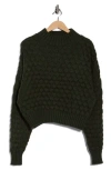 Elodie Bubble Knit Crop Sweater In Multi