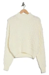 Elodie Bubble Knit Crop Sweater In White