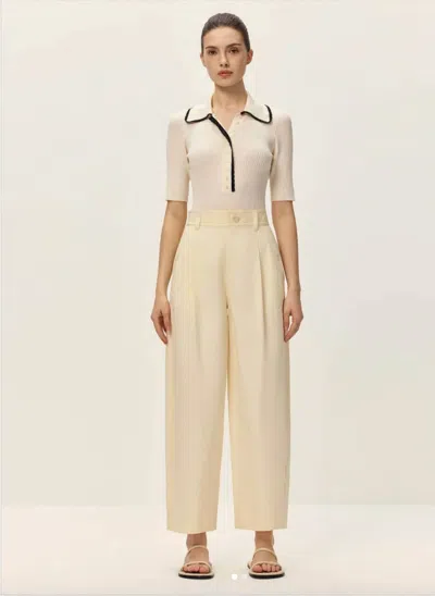 Elodie Caia Twill Pants In Buttercream In Yellow