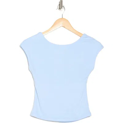 Elodie Cap Sleeve Low Back T-shirt In Light Blue