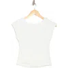 Elodie Cap Sleeve Low Back T-shirt In Off White