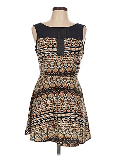Pre-owned Elodie Casual Dress In Brown
