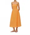 Elodie Cello Linen Dress In Orange In Neutral