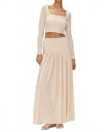 Elodie Cleo Knit Maxi Skirt In Ecru In Neutral