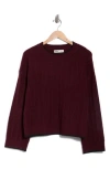 Elodie Contrast Stitch Pullover Sweater In Brown
