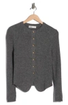 Elodie Cutaway Rib Cardigan In Gray