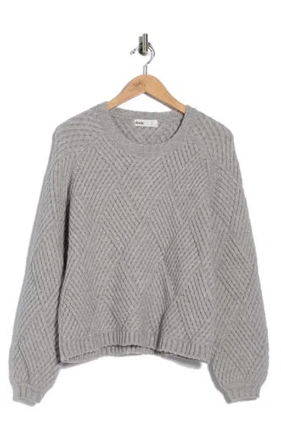 Elodie Diamond Knit Sweater In Gray