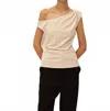 Elodie Dorian Crepe Top In Taupe In Neutral