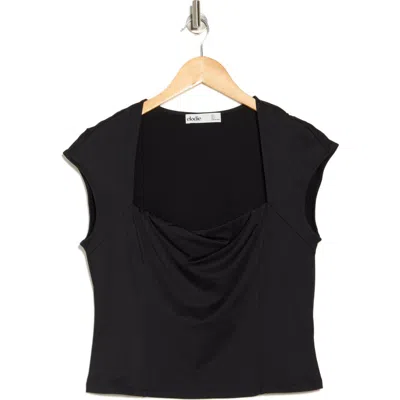 Elodie Double Lined Square Neck T-shirt In Black