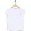 Elodie Double Lined Square Neck T-shirt In Off White