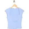 Elodie Double Lined Square Neck T-shirt In Sky Blue