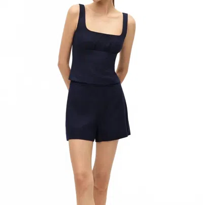Elodie Dwyn Square Neckline Top In Navy In Blue