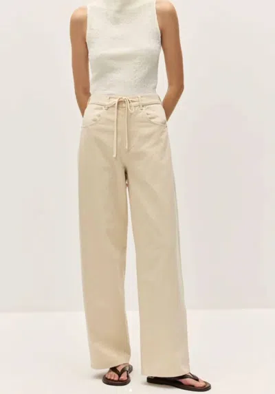 Elodie Edda Wide Leg Pants In Summer Sand In White