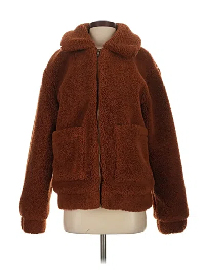 Pre-owned Elodie Faux Fur Jacket In Brown