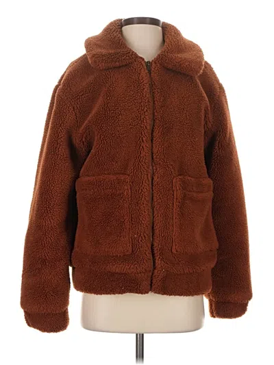 Pre-owned Elodie Faux Fur Jacket In Brown