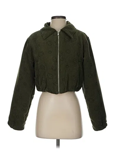 Pre-owned Elodie Faux Fur Jacket In Green