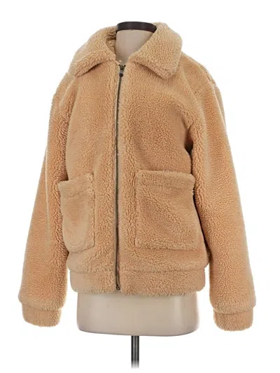 Pre-owned Elodie Faux Fur Jacket In Tan