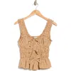 Elodie Gingham Shirred Peplum Tank