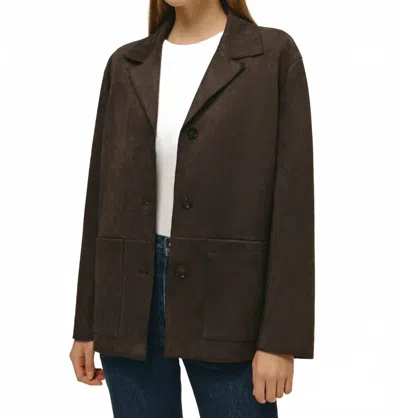 Elodie Hayes Suede Jacket In Mahogany In Brown