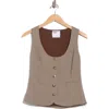 Elodie Houndstooth Slim Fit Button-up Vest