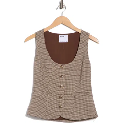 Elodie Houndstooth Slim Fit Button-up Vest