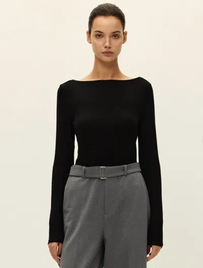 Elodie Kane Long Sleeve Top In Black
