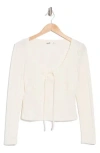 Elodie Lace Tie Front Top In Ivory