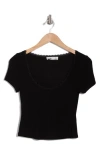 Elodie Lace Trim T-shirt In Black