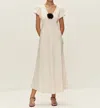 Elodie Leia Satin Dress In Cream