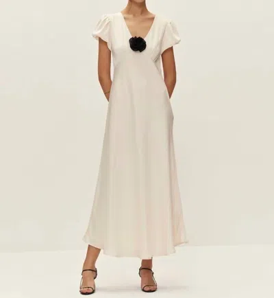 Elodie Leia Satin Dress In Cream