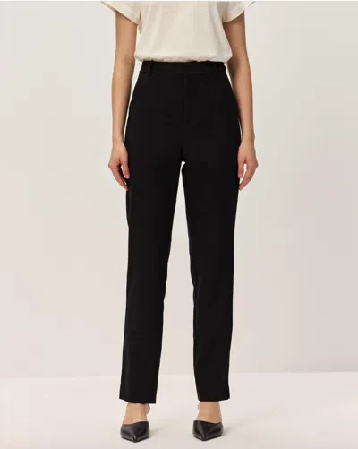 Elodie Leira High-waisted Straight-leg Trousers In Black