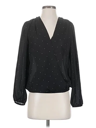 Pre-owned Elodie Long Sleeve Blouse In Black