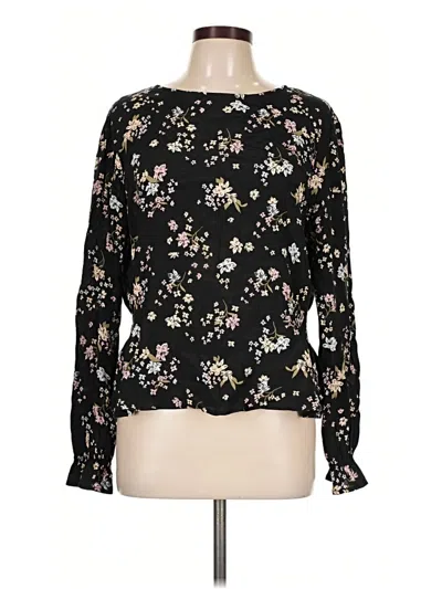 Pre-owned Elodie Long Sleeve Blouse In Black