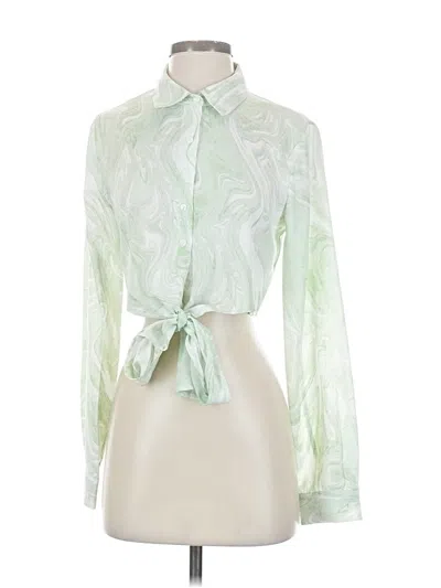 Pre-owned Elodie Long Sleeve Blouse In Green