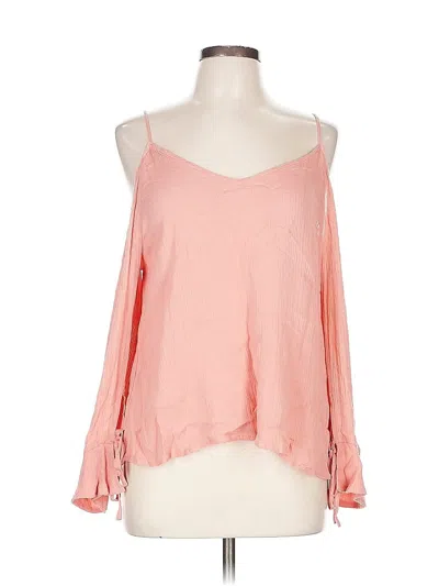 Pre-owned Elodie Long Sleeve Blouse In Pink